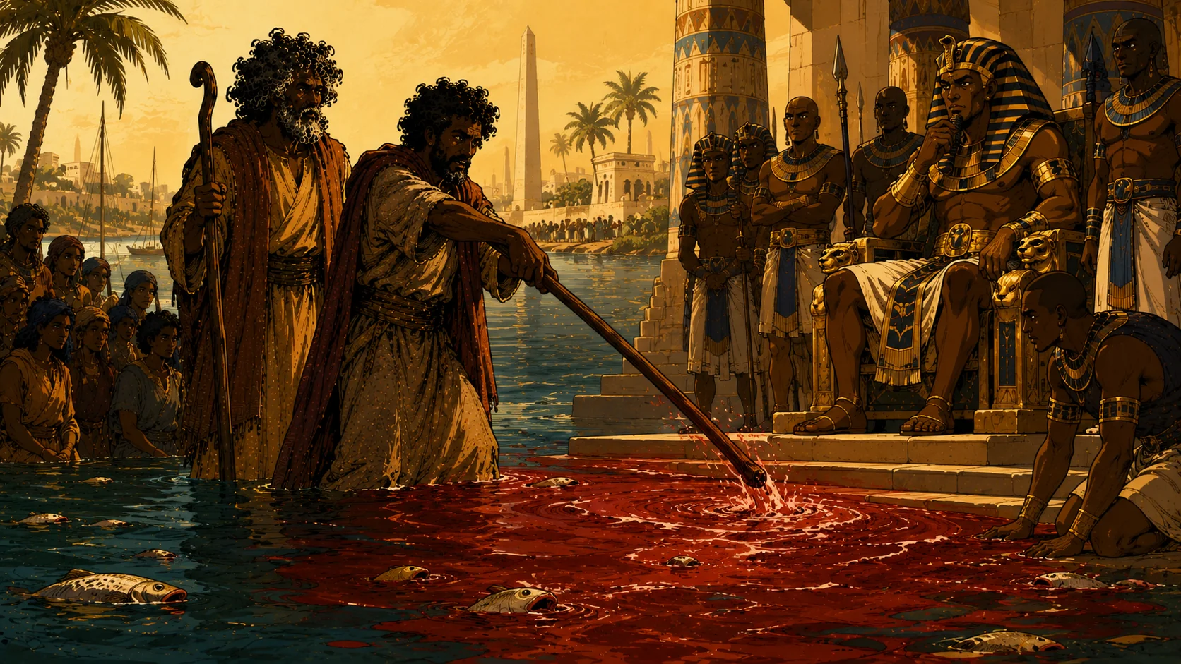 Plague One — Aaron Strikes the Nile — Exodus 7:14–21